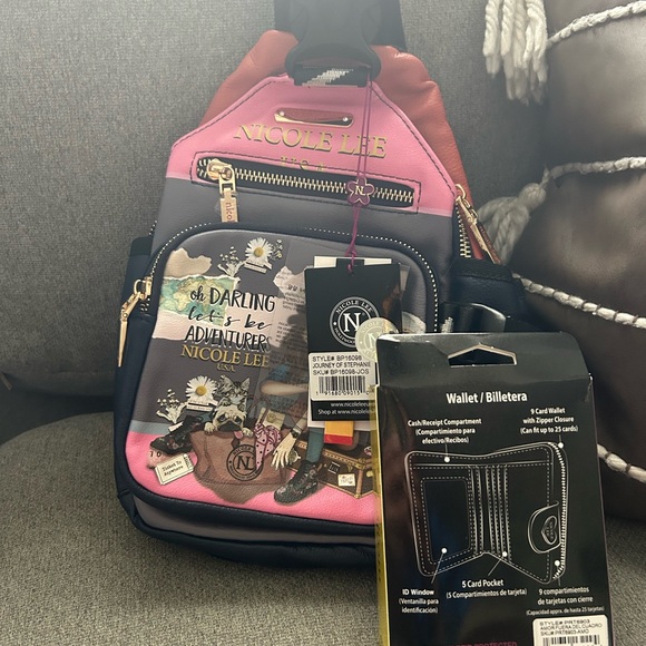 NEW Nicole Lee Journey of Stephanie Sling Bag with bottle holder & wallet set. - Picture 5 of 12